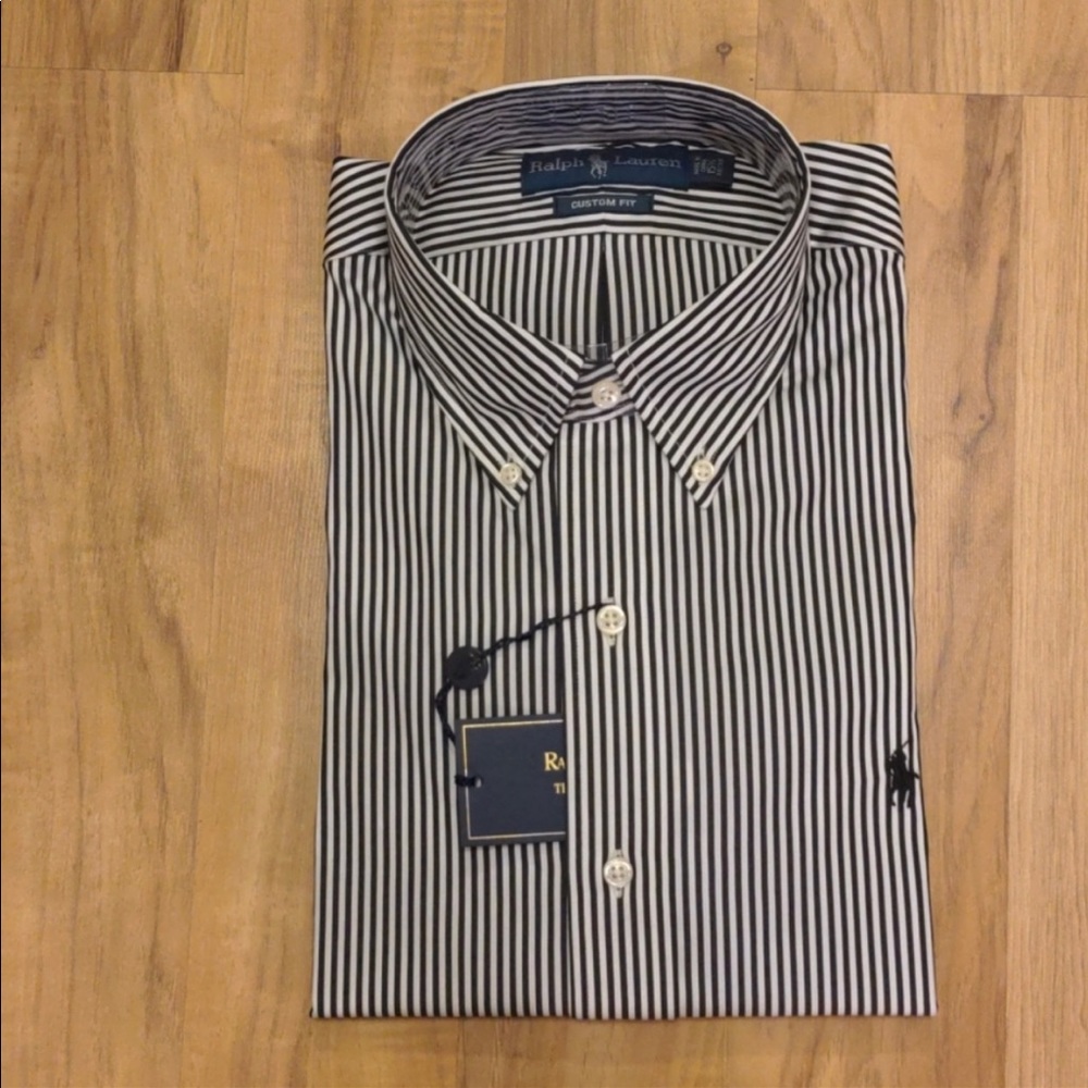 NWT Ralph Lauren Custom Fit Pinstripe Dress Shirt